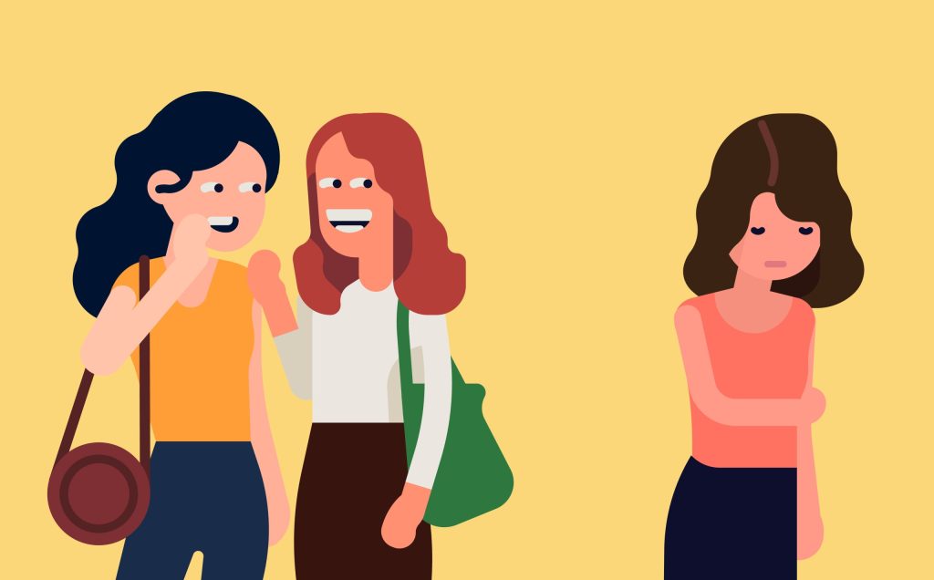 Flat,Vector,Concept,Illustration,On,Bullying,With,Two,Women,Cynically