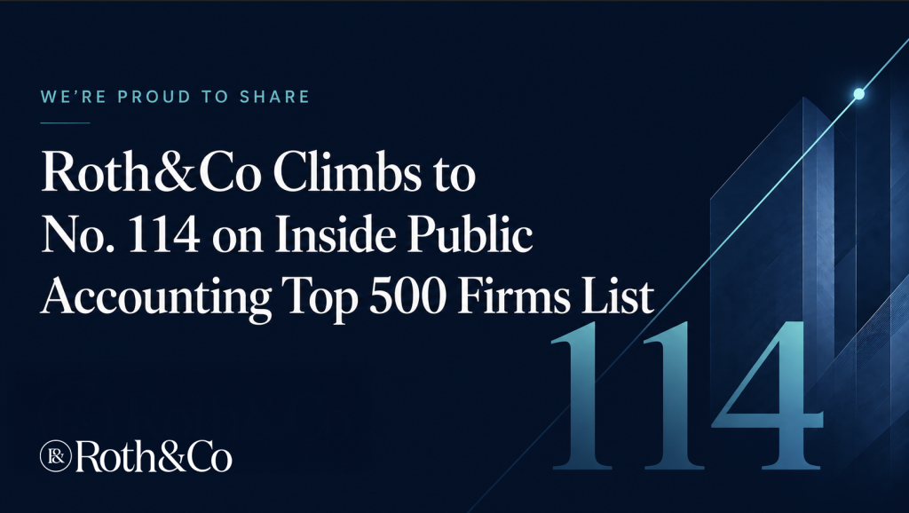 Roth&Co Clumbs to No. 114 Inside Public Accounting Top 500 Firms List