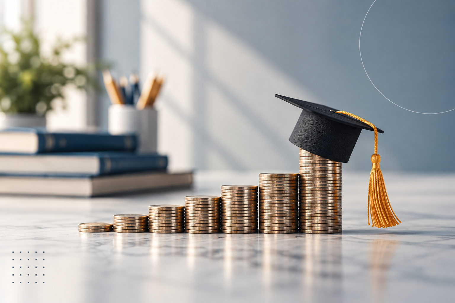 Graduation Goals Rising Coin Stacks